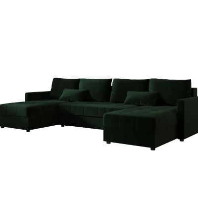 Rozkládací sedací souprava do U ADELINDE - tmavě zelená