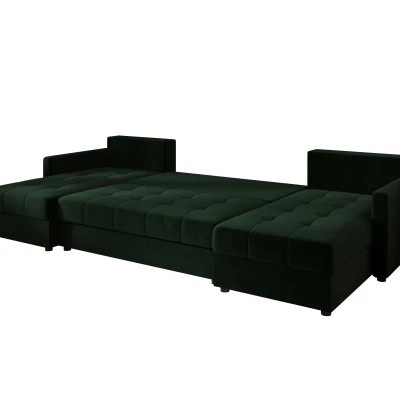 Rozkládací sedací souprava do U ADELINDE - tmavě zelená