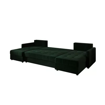 Rozkládací sedací souprava do U ADELINDE - tmavě zelená