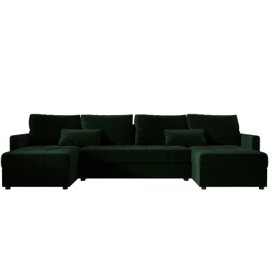 Rozkládací sedací souprava do U ADELINDE - tmavě zelená