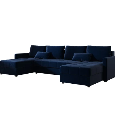 Rozkládací sedací souprava do U ADELINDE - tmavě modrá