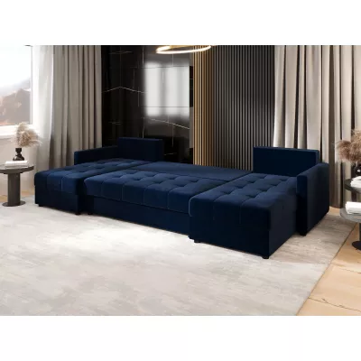 Rozkládací sedací souprava do U ADELINDE - tmavě modrá