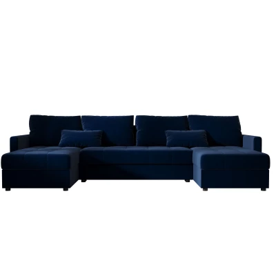 Rozkládací sedací souprava do U ADELINDE - tmavě modrá