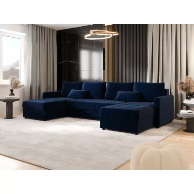 Rozkládací sedací souprava do U ADELINDE - tmavě modrá