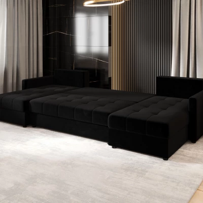 Rozkládací sedací souprava do U ADELINDE - černá 2