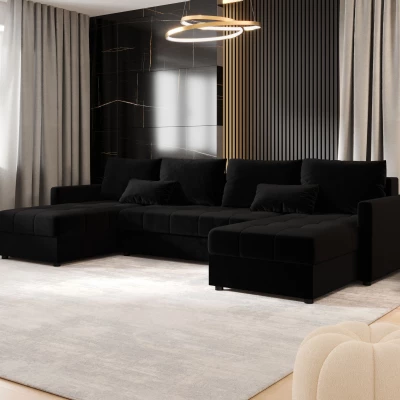 Rozkládací sedací souprava do U ADELINDE - černá 2