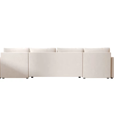 Rozkládací sedací souprava do U ADELINDE - krémová