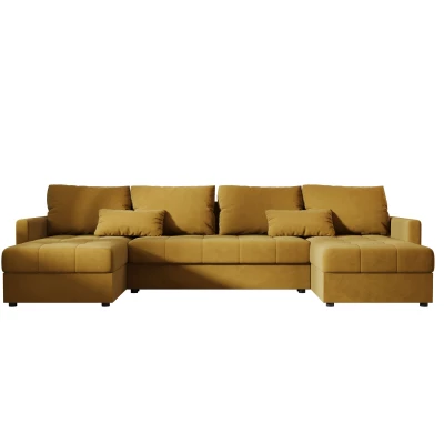 Rozkládací sedací souprava do U ADELINDE - hořčicová