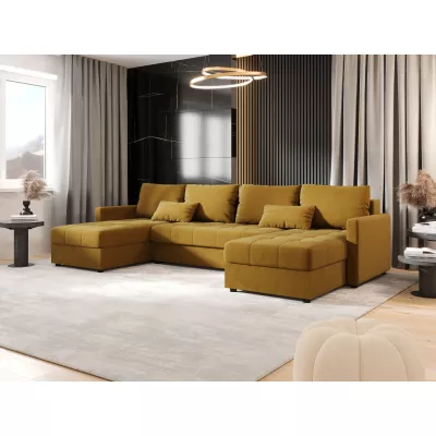 Rozkládací sedací souprava do U ADELINDE - hořčicová