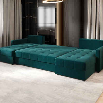 Rozkládací sedací souprava do U ADELINDE - petrolejová