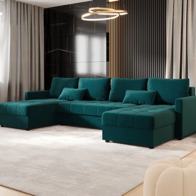 Rozkládací sedací souprava do U ADELINDE - petrolejová