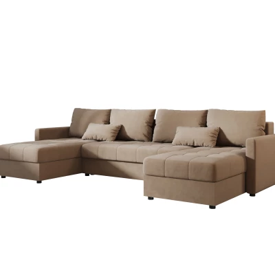 Rozkládací sedací souprava do U ADELINDE - hnědá