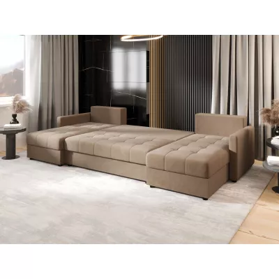 Rozkládací sedací souprava do U ADELINDE - hnědá