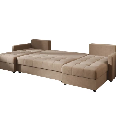 Rozkládací sedací souprava do U ADELINDE - hnědá