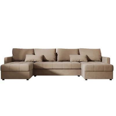 Rozkládací sedací souprava do U ADELINDE - hnědá