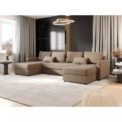 Rozkládací sedací souprava do U ADELINDE - hnědá