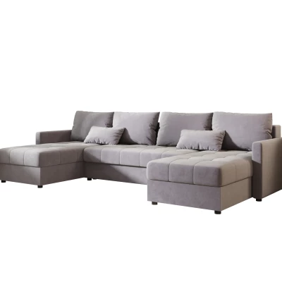 Rozkládací sedací souprava do U ADELINDE - světle šedá