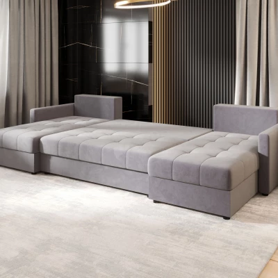 Rozkládací sedací souprava do U ADELINDE - světle šedá