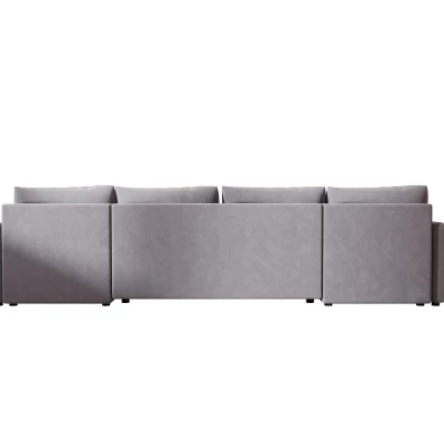 Rozkládací sedací souprava do U ADELINDE - světle šedá