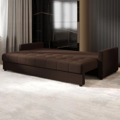 Rozkládací pohovka ADELINDE - tmavě hnědá