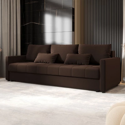 Rozkládací pohovka ADELINDE - tmavě hnědá