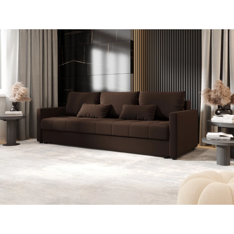 Rozkládací pohovka ADELINDE - tmavě hnědá