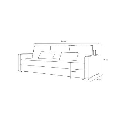 Rozkládací pohovka ADELINDE - tmavě hnědá