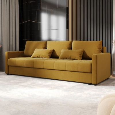 Rozkládací pohovka ADELINDE - hořčicová