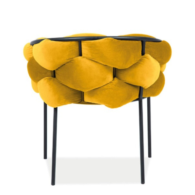 VÝPRODEJ - Stylová jídelní židle NADKA - černá / žlutá