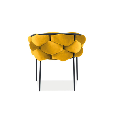 VÝPRODEJ - Stylová jídelní židle NADKA - černá / žlutá