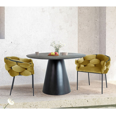 VÝPRODEJ - Stylová jídelní židle NADKA - černá / žlutá