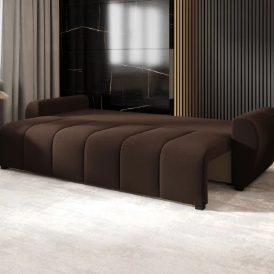 Rozkládací pohovka LUKAVA - tmavě hnědá