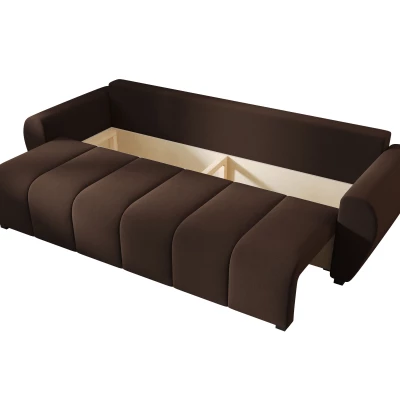 Rozkládací pohovka LUKAVA - tmavě hnědá