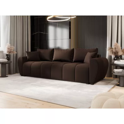 Rozkládací pohovka LUKAVA - tmavě hnědá