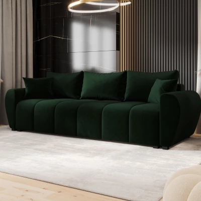 Rozkládací pohovka LUKAVA - tmavě zelená