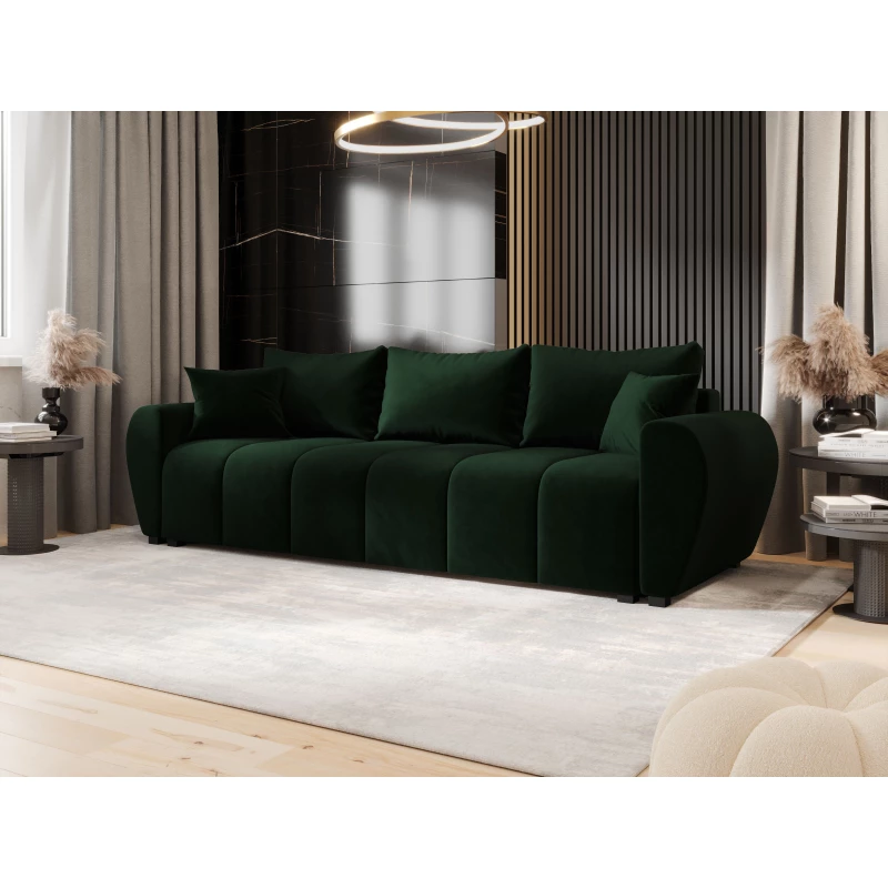 Rozkládací pohovka LUKAVA - tmavě zelená