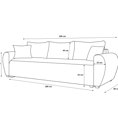 Rozkládací pohovka LUKAVA - tmavě modrá