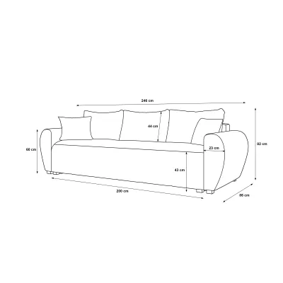Rozkládací pohovka LUKAVA - tmavě modrá