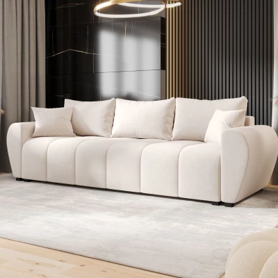 Rozkládací pohovka LUKAVA - krémová