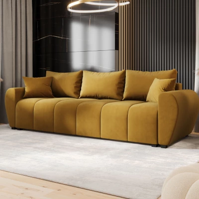 Rozkládací pohovka LUKAVA - hořčicová