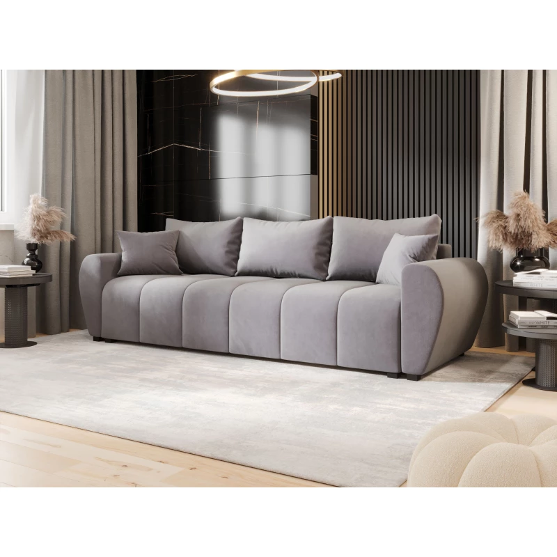 Rozkládací pohovka LUKAVA - světle šedá