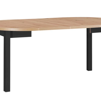 Kulatý jídelní stůl 100(180)x100 HELGA 4 - dub artisan / černý