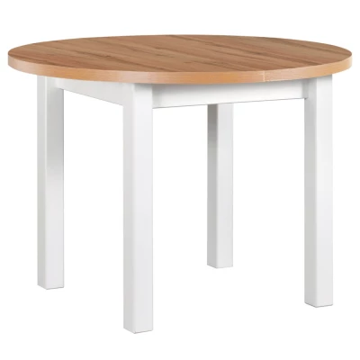 Kulatý jídelní stůl 100(180)x100 HELGA 4 - dub grandson / bílý