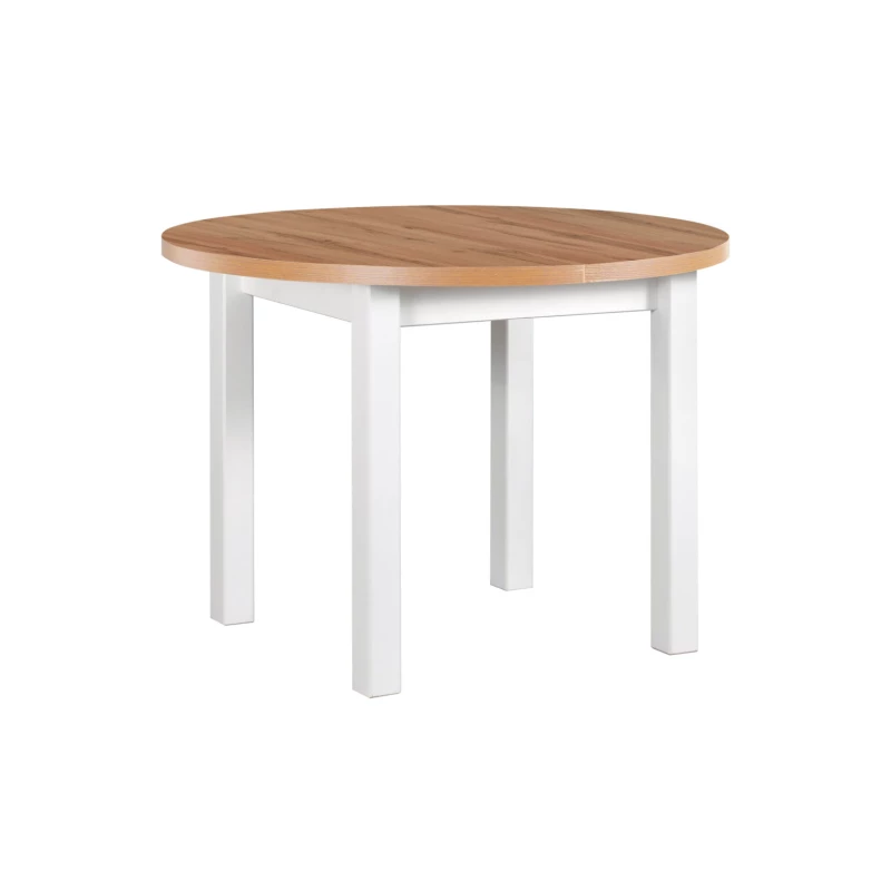 Kulatý jídelní stůl 100(180)x100 HELGA 4 - dub grandson / bílý