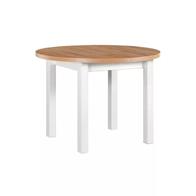 Kulatý jídelní stůl 100(180)x100 HELGA 4 - dub grandson / bílý