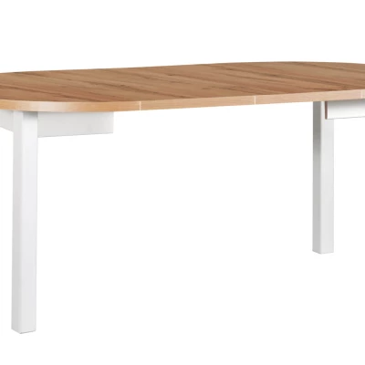 Kulatý jídelní stůl 100(180)x100 HELGA 4 - dub grandson / bílý