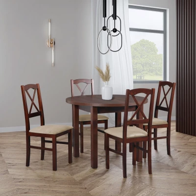 Kulatý jídelní stůl 100(180)x100 HELGA 4 - ořech