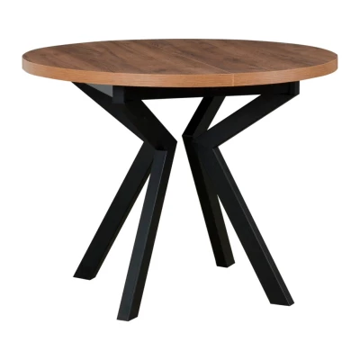 Rozkládací jídelní stůl 100(180)x100 NAPOLEON 8 - dub wotan / černý