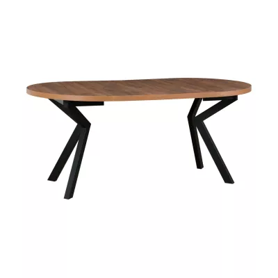 Rozkládací jídelní stůl 100(180)x100 NAPOLEON 8 - dub wotan / černý