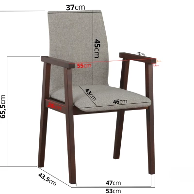 Jídelní židle ADENA - ořech / šedá